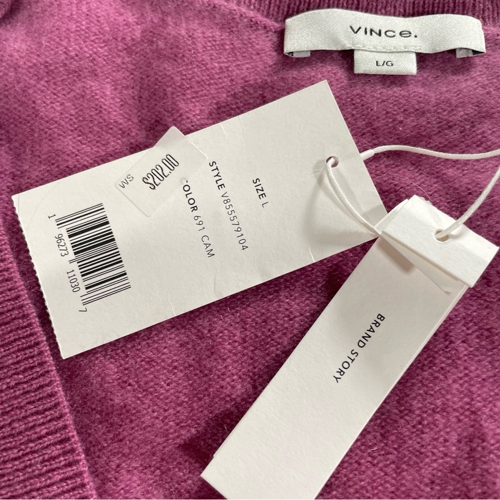 VINCE Cashmere Sweater - Soft, Gorgeous Tea Berry Color-way - Women’s Size XL - Picture 3 of 9
